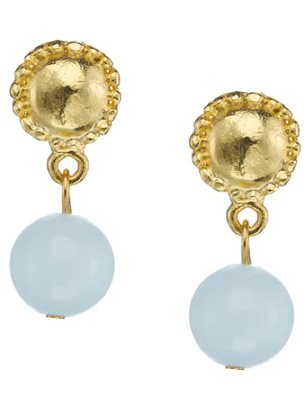 Susan Shaw Light Blue Jade Drop Earring 45$